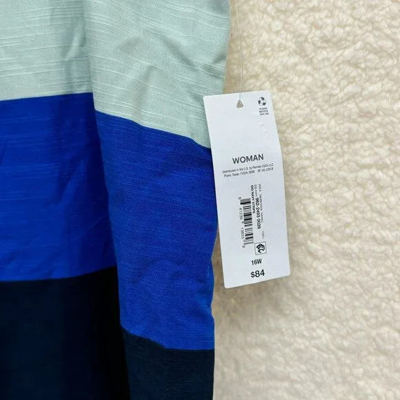 16W + 20W - LIZ CLAIBORNE - Stripe Polo Tank Midi Dress NEW - Picture 5 of 11